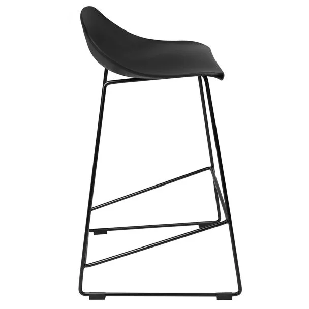 KING HOME PC-148A Krzesło barowe ROLF czarne 66 cm - polipropylen, metal