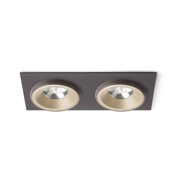 RENDL R13256 SHARM SQ II wpuszczana perłowo-złota/brązowa 230V LED 2x10W 24° 3000K