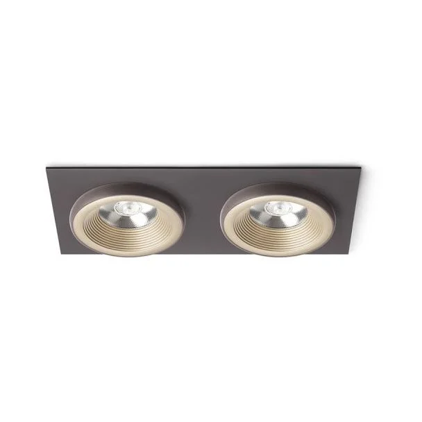 RENDL R13256 SHARM SQ II wpuszczana perłowo-złota/brązowa 230V LED 2x10W 24° 3000K