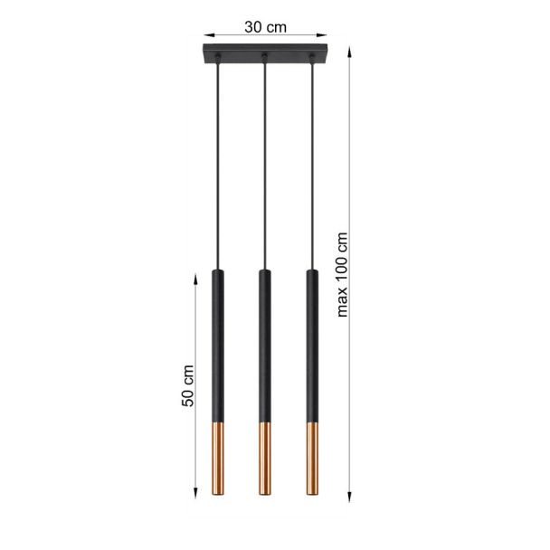 WYPRZEDAŻ SOLLUX SL.0889 Lampa wisząca MOZAICA 3L czarny/miedź
