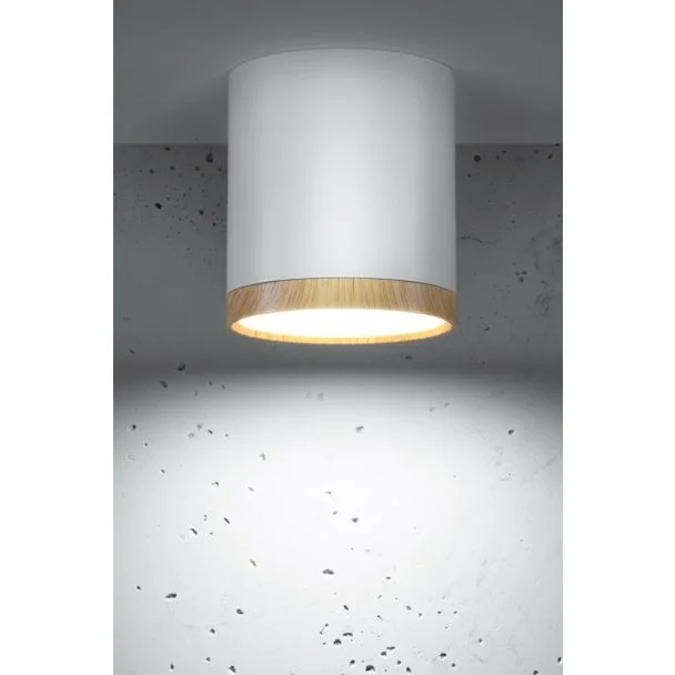 CANDELLUX 2273624 LAMPA SUFITOWA TUBA 5W LED 4000K DREWNIANY+BIAŁY ŚR. 6,8 CM
