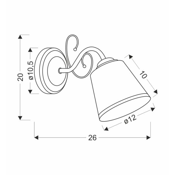 CANDELLUX 21-26606 LOSANNA LAMPA KINKIET PATYNOWY 1X40W E14 KLOSZ BIAŁY Z OBWÓDKĄ