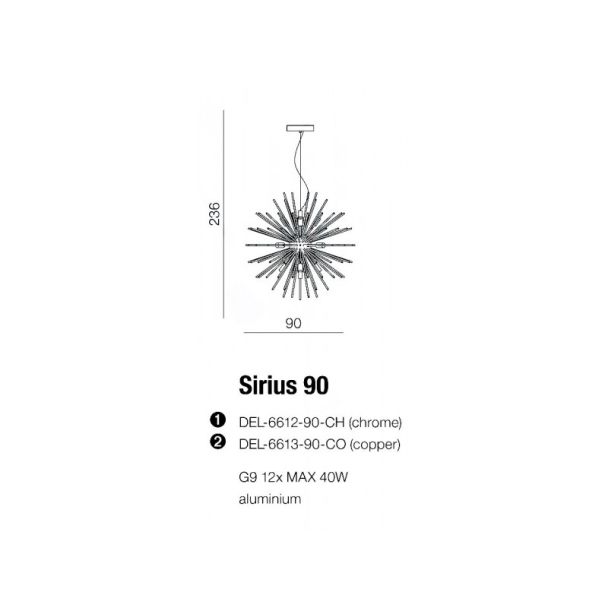 AZZARDO AZ2120 Sirius Stick 90 (copper)