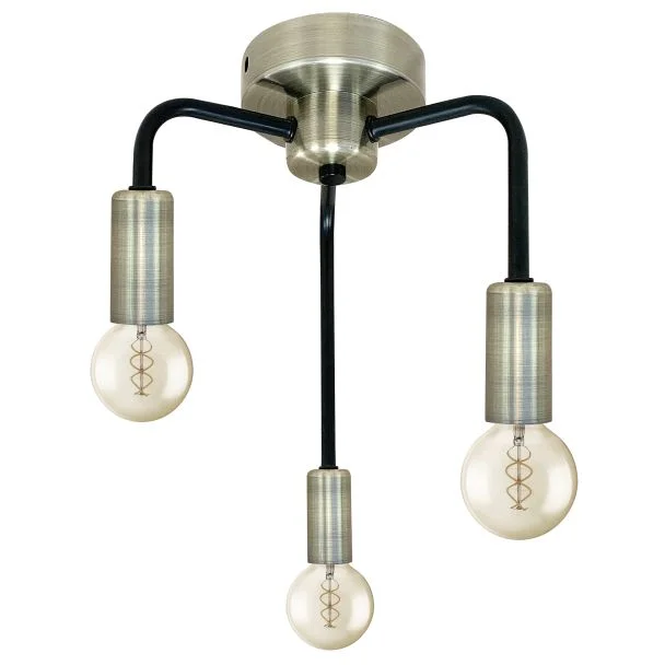 CANDELLUX 33-01320 SAGA LAMPA SUFITOWA PATYNA+MATOWY CZARNY 3X40W E14