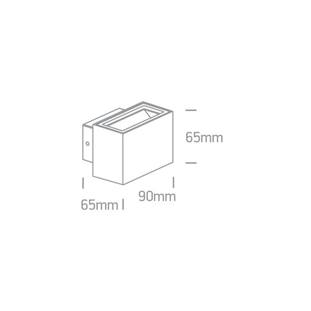 ONE LIGHT 67374/AN/W Solomos kinkiet antracyt LED 3000K 2x3W IP54