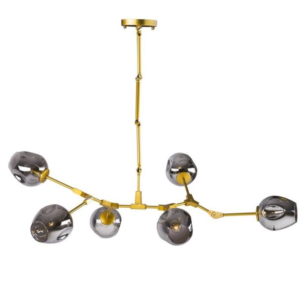 Step into Design ST-1232-6 GOLD Lampa wisząca MODERN ORCHID-6 złoto szara 130 cm