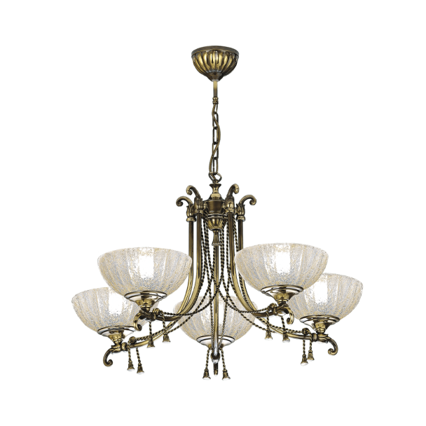 ANTIGO Lampa wisząca Granda 5 - Patyna połysk (810 mm) 8315