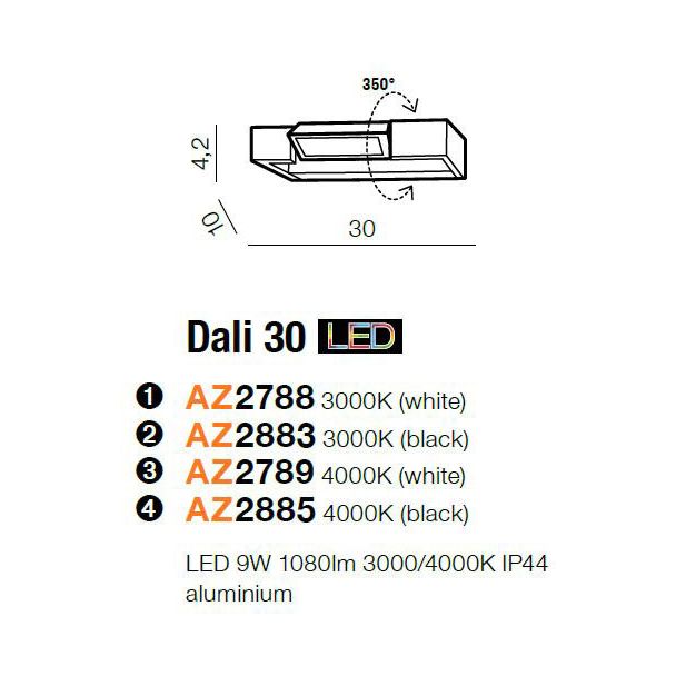 AZZARDO AZ2885 Dali 30 4000K (black)