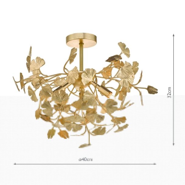 DAR YAD0435 YADIRA 4LT SEMI FLUSH GOLD LEAF