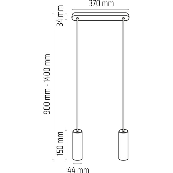 HELLUX 8520219 Lampa wisząca czarna Madera 2pł