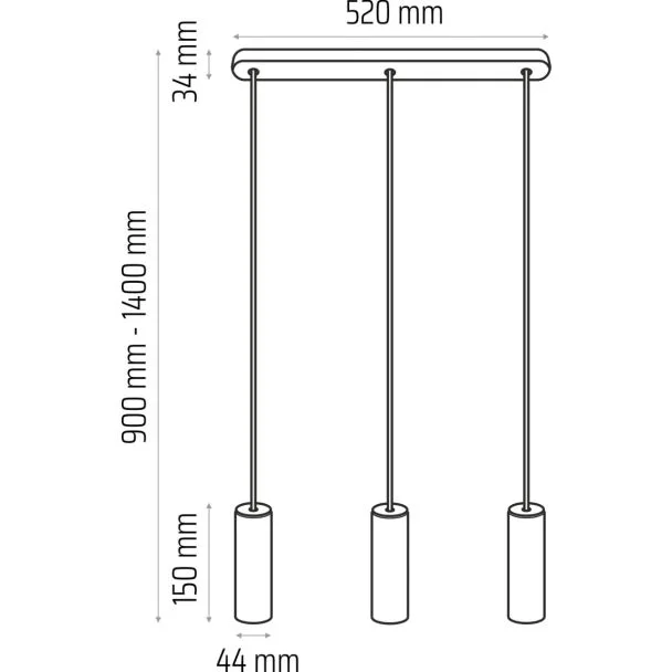 HELLUX 8520309 Lampa wisząca biała Madera 3 pł