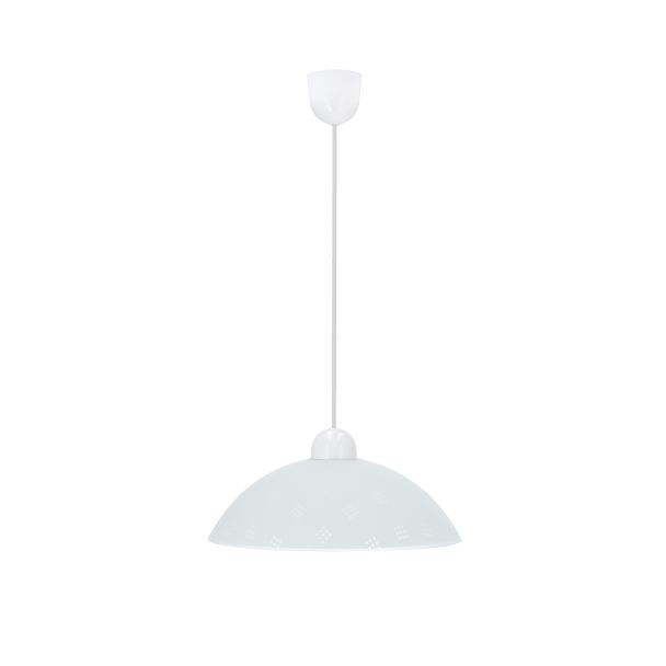 CANDELLUX 31-16751 FANUSA LAMPA WISZĄCA 1X60W E27 KLOSZ BIAŁY Z WZOREM