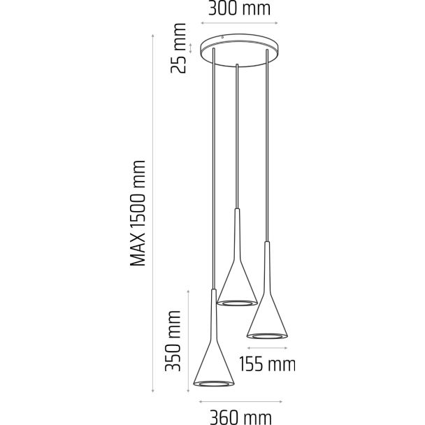 HELLUX 8541536 Zen lampa wisząca (plafon) 3 pł szary