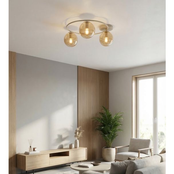 EMIBIG 1634/3 SOPRA 3 MOKKA AMBER LAMPA SUFITOWA