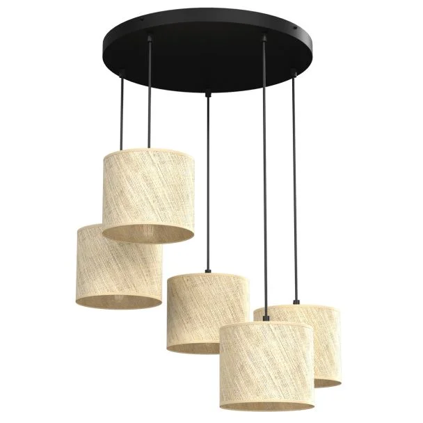 LUMINEX 5283 oprawa sufitowa Rattan żyrandol czarny ecru