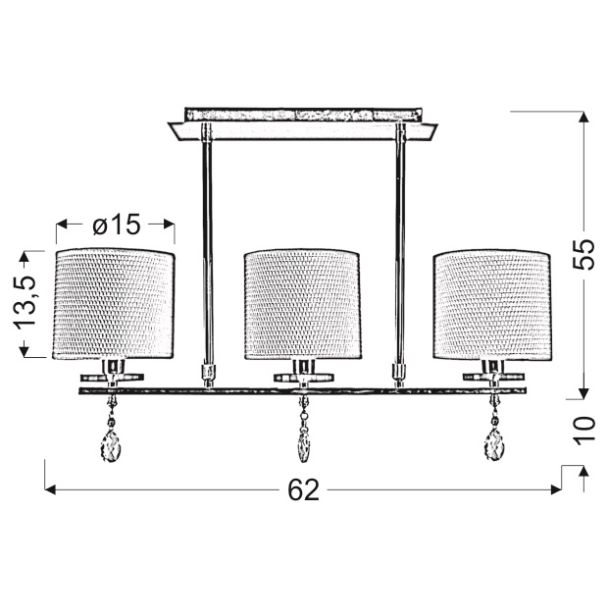 CANDELLUX 33-11510 ESTERA AMPLA 3X40W E14 CHROM