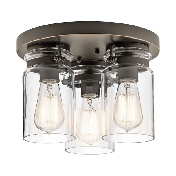 ELSTEAD Brinley KL-BRINLEY-F-OZ 3 Light Flush Mount - Olde Bronze