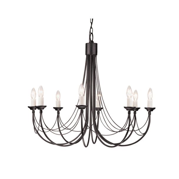 ELSTEAD CARISBROOKE CB8 BLACK 8Lt Chandelier