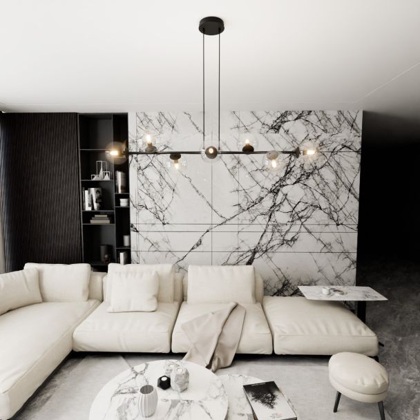EMIBIG 874/8 LAMPA WISZĄCA ROSSI 8 BL TRANSPARENT