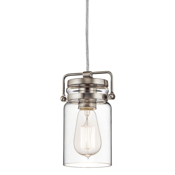 ELSTEAD Brinley KL-BRINLEY-MP-NI 1 Light Mini Pendant - Brushed Nickel