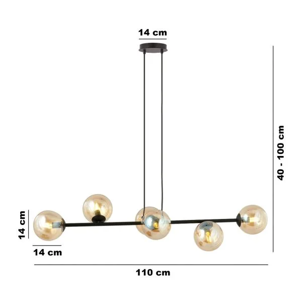 EMIBIG 876/6 LAMPA WISZĄCA ROSSI 6 BL MIODOWY