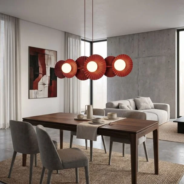 EMIBIG 1729/6 UMBRA 6 BURGUNDY Lampa wisząca