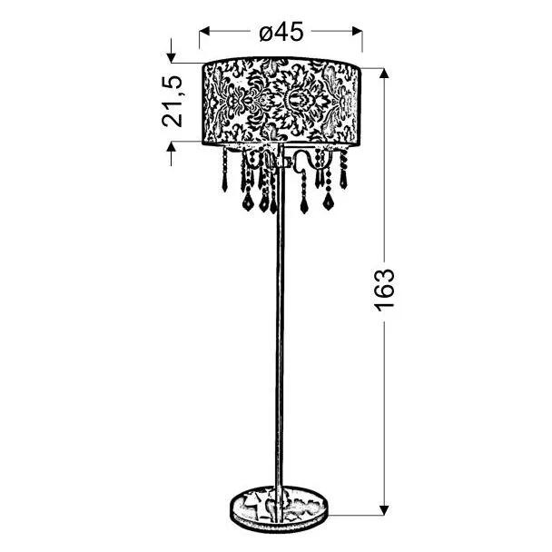 CANDELLUX 53-80465 ASTOR LAMPA PODŁOGOWA 3X40W E14 + ABAŻUR 77-30743