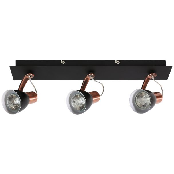 CANDELLUX 93-35608-M MARKUS LAMPA SUFITOWA LISTWA 3X50W GU10 CZARNY+MIEDZIANY BEZ ŻARÓWKI