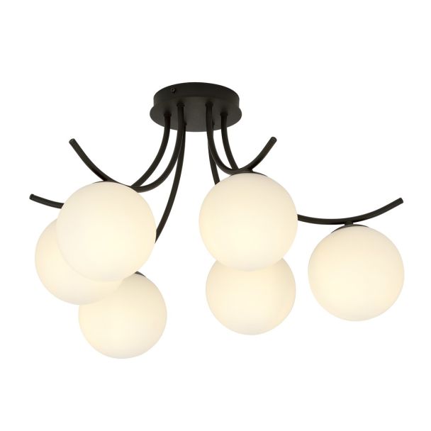 EMIBIG 1109/6 LAMPA SUFITOWA BOSTON 6 BLACK/OPAL