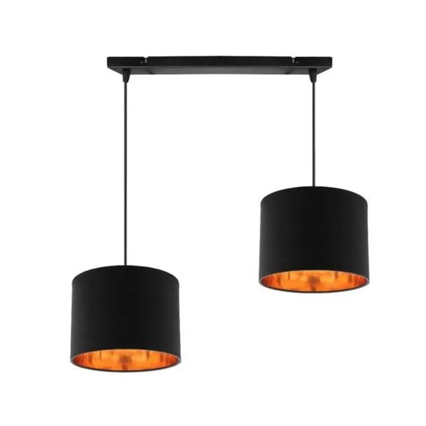 CANDELLUX 32-00712 CANDIDA LAMPA WISZĄCA CZARNY 2X40W E27 ABAŻUR CZARNY