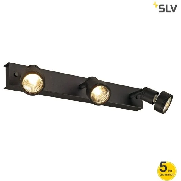 WYPRZEDAŻ SLV 147380 PURI 3 sufitowa, czarny mat, GU10, max. 3x50W, zawiera pierścień dekoracyjny