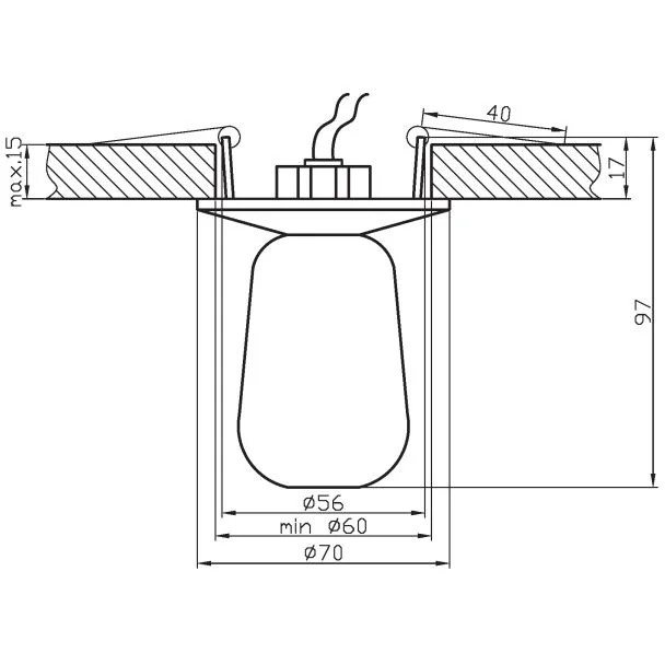 CANDELLUX 2263803 SK-10 A CH/WH G4 CHROM OPR. STROP. STAŁA KRYSZTAŁ 20W G4