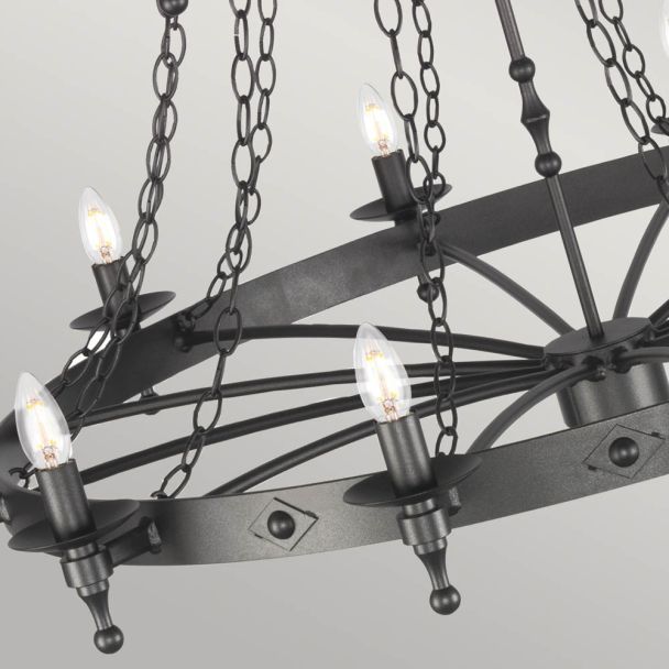 ELSTEAD WARWICK WR18 GRAPHITE 18Lt Chandelier