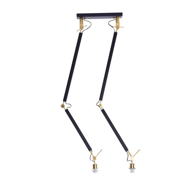 AZZARDO AZ4191 ZYTA 2 S PENDANT LAMPBODY BK/GO DECORATIVE PENDANT BLACK / GOLD