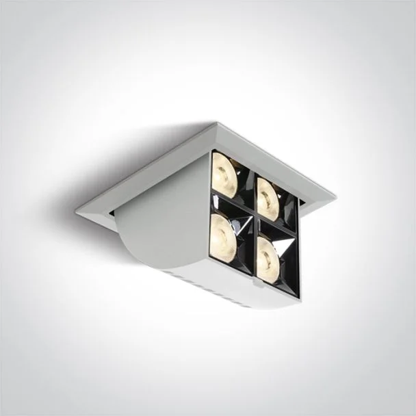 ONE LIGHT 51406B/W/W Namata biały wpuszczany downlight z odbłyśnikiem ciemny chrom COB LED 3000K 16W