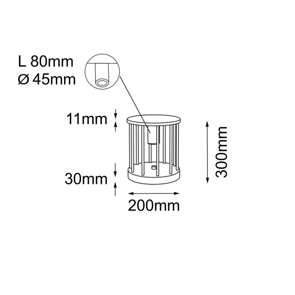 ANTIGO Lampa stojąca ogrodowa Hagi - Antracyt (300 mm) 9905