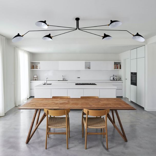 Step into Design P8706 Lampa wisząca CRANE-6P czarna 280 cm