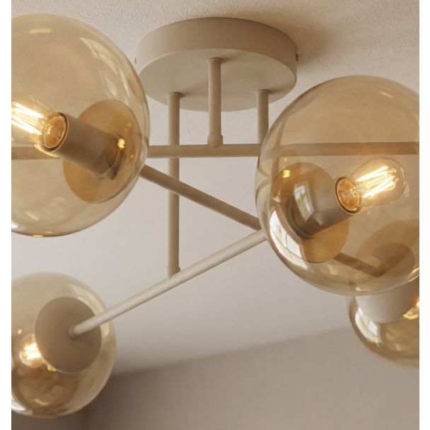 EMIBIG 1636/6 ROMA 6 MOKKA AMBER LAMPA SUFITOWA