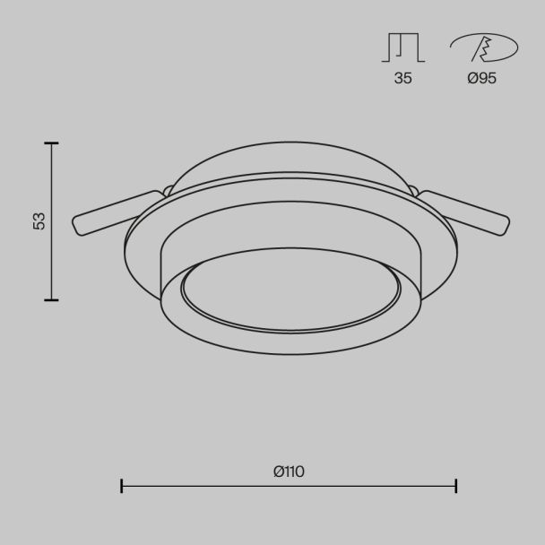 MAYTONI DL086-GX53-RD-BG Hoop Downlight czarny,złoty