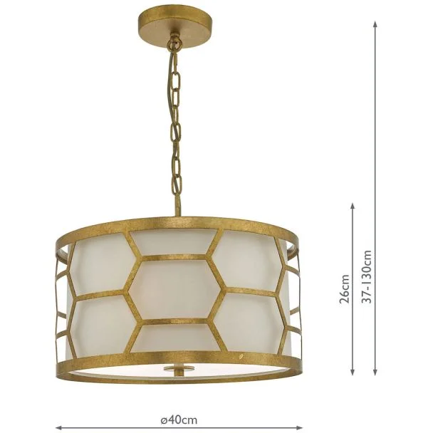 DAR EPS0312 EPSTEIN 3LT PENDANT GOLD IVORY