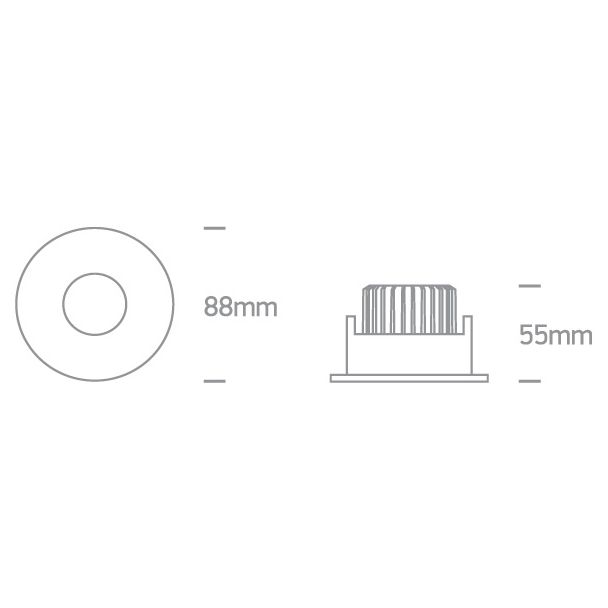 ONE LIGHT 10108H/B/W Anarita czarny wpust COB LED IP54 3000K 8W dark light