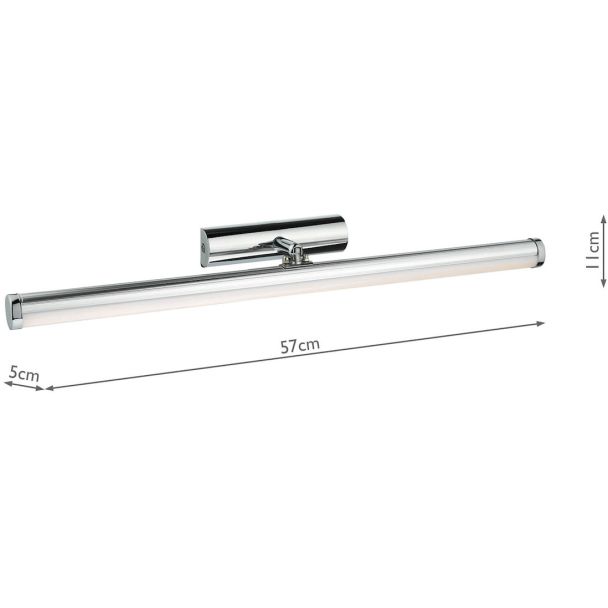 DAR SYD6950 SYDNEY BATHROOM LIGHT POL CHR WHITE LED IP44 LARGE