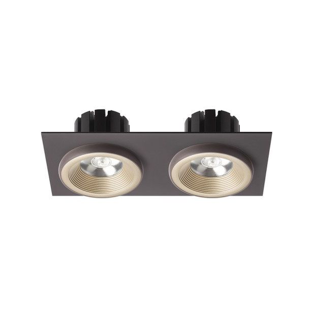 RENDL R13256 SHARM SQ II wpuszczana perłowo-złota/brązowa 230V LED 2x10W 24° 3000K