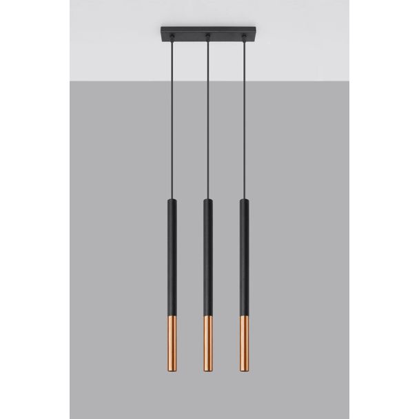 WYPRZEDAŻ SOLLUX SL.0889 Lampa wisząca MOZAICA 3L czarny/miedź