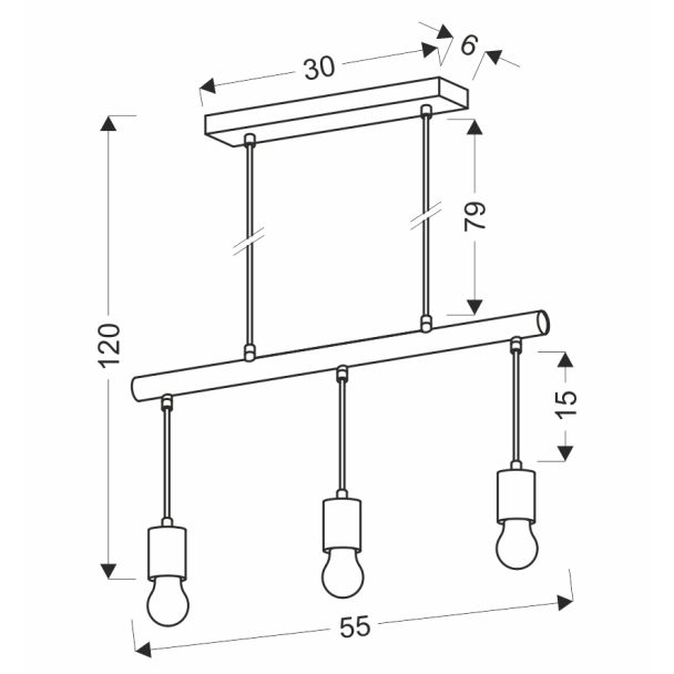 CANDELLUX 33-78070 IZZY LAMPA WISZĄCA 3X60W E27 BIAŁY