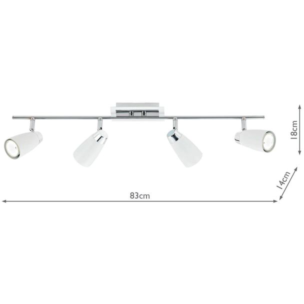 DAR LOF842 LOFT 4LT BAR WHITE