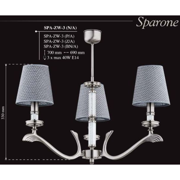 KUTEK SPARONE SPA-ZW-3(N/A) żyrandol mosiężny