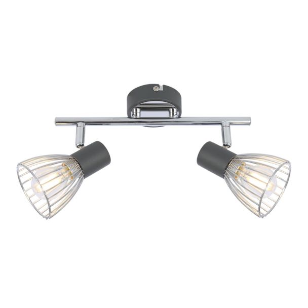 CANDELLUX 92-61522 MODO LISTWA 2X40W E14 CZARNY+CHROM