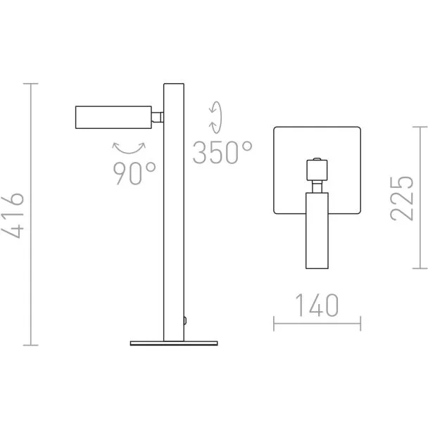RENDL R12474 FADO stołowa czarna 230V LED 3W 45° 3000K