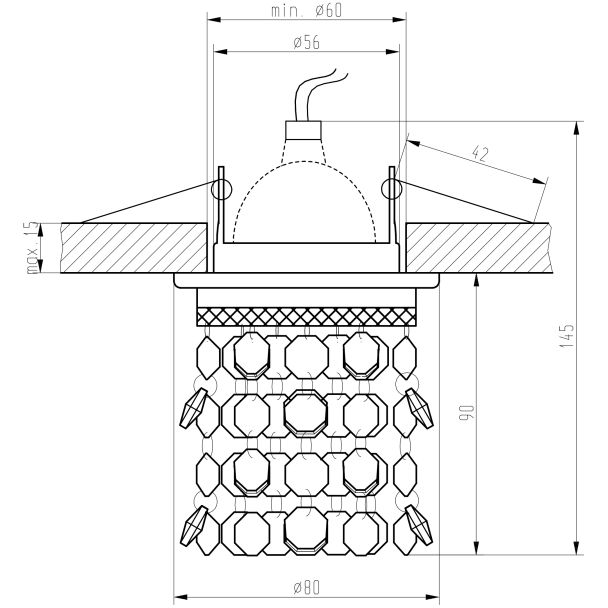 CANDELLUX 2246041 SK-68 CH/BLU MR16 CHROM OPR. STROP. DEKORACYJNA NIEBIESKA MR16 50W